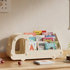 Lumendat Contemporary Creative Eco-Friendly HDPE Cartoon Car-Shaped Kids Desktop Bookshelf 2-Shelf For Study Room Lumendat