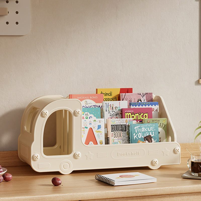 Lumendat Contemporary Creative Eco-Friendly HDPE Cartoon Car-Shaped Kids Desktop Bookshelf 2-Shelf For Study Room Lumendat