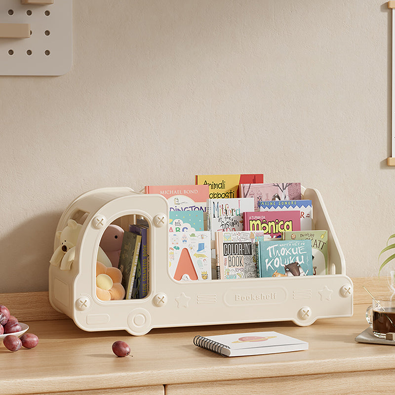 Lumendat Contemporary Creative Eco-Friendly HDPE Cartoon Car-Shaped Kids Desktop Bookshelf 2-Shelf For Study Room Lumendat