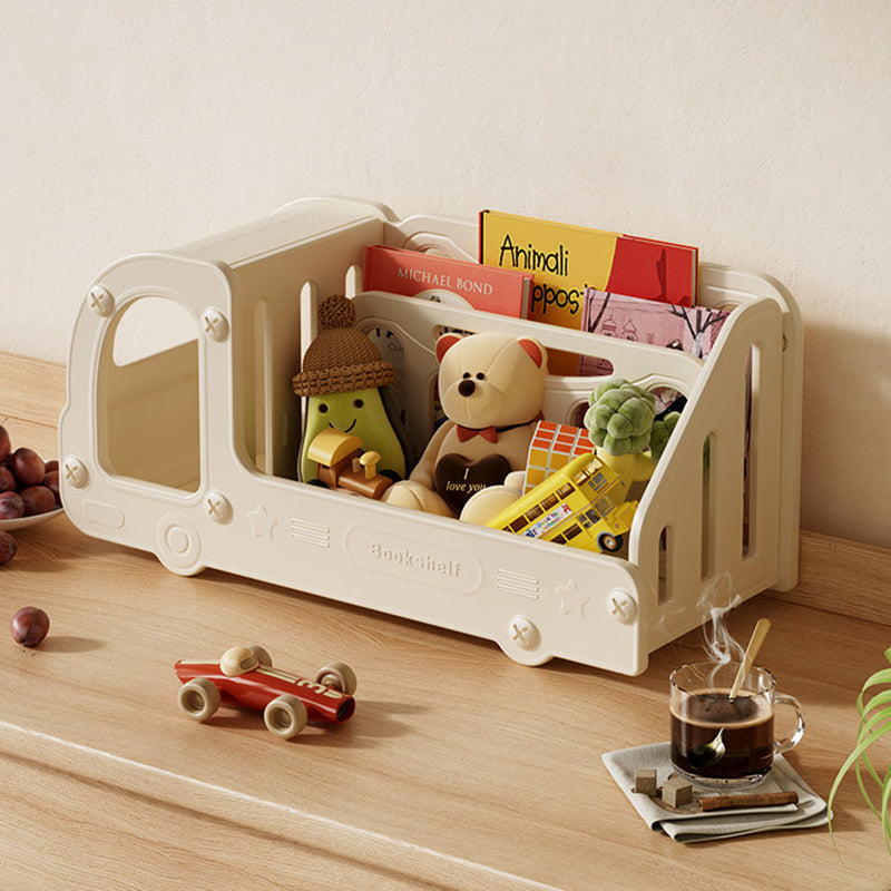 Lumendat Contemporary Creative Eco-Friendly HDPE Cartoon Car-Shaped Kids Desktop Bookshelf 2-Shelf For Study Room Lumendat