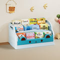 Lumendat Modern Minimalist Cartoon Cat-Shaped PP & HIPS Foldable Kids Bookshelf 3-Storage For Study Lumendat