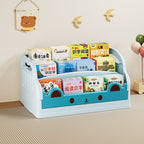 Lumendat Modern Minimalist Cartoon Cat-Shaped PP & HIPS Foldable Kids Bookshelf 3-Storage For Study Lumendat