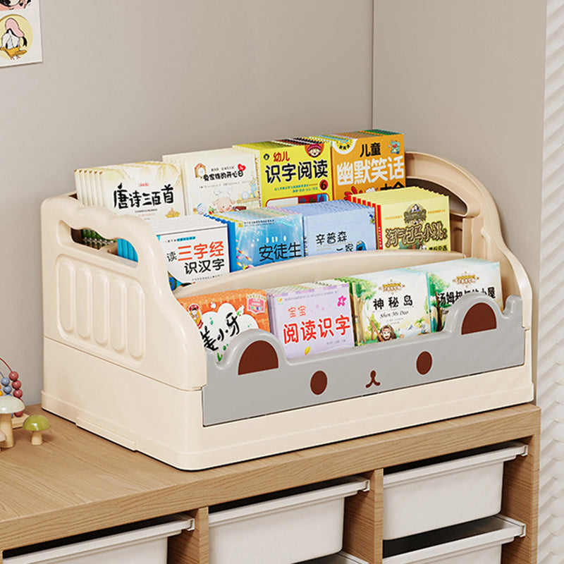 Lumendat Modern Minimalist Cartoon Cat-Shaped PP & HIPS Foldable Kids Bookshelf 3-Storage For Study Lumendat