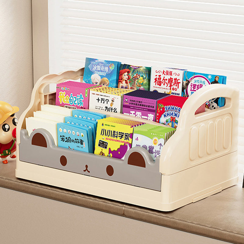 Lumendat Modern Minimalist Cartoon Cat-Shaped PP & HIPS Foldable Kids Bookshelf 3-Storage For Study Lumendat