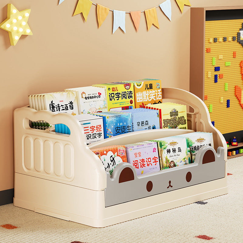 Lumendat Modern Minimalist Cartoon Cat-Shaped PP & HIPS Foldable Kids Bookshelf 3-Storage For Study Lumendat