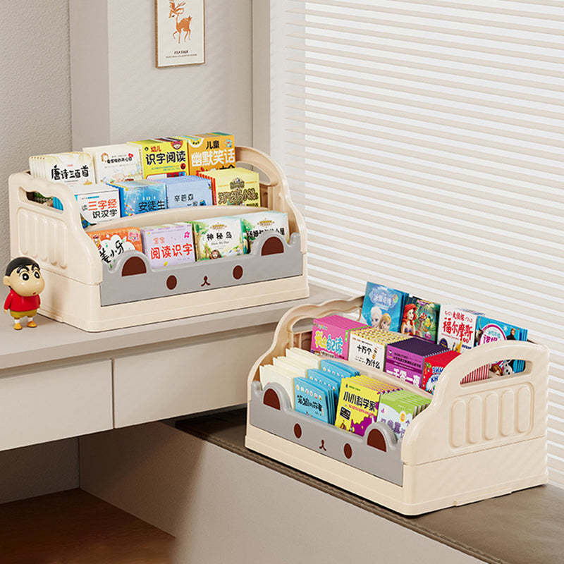 Lumendat Modern Minimalist Cartoon Cat-Shaped PP & HIPS Foldable Kids Bookshelf 3-Storage For Study Lumendat