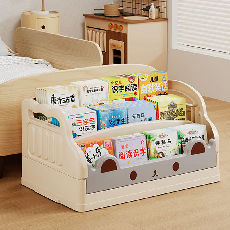 Lumendat Modern Minimalist Cartoon Cat-Shaped PP & HIPS Foldable Kids Bookshelf 3-Storage For Study Lumendat