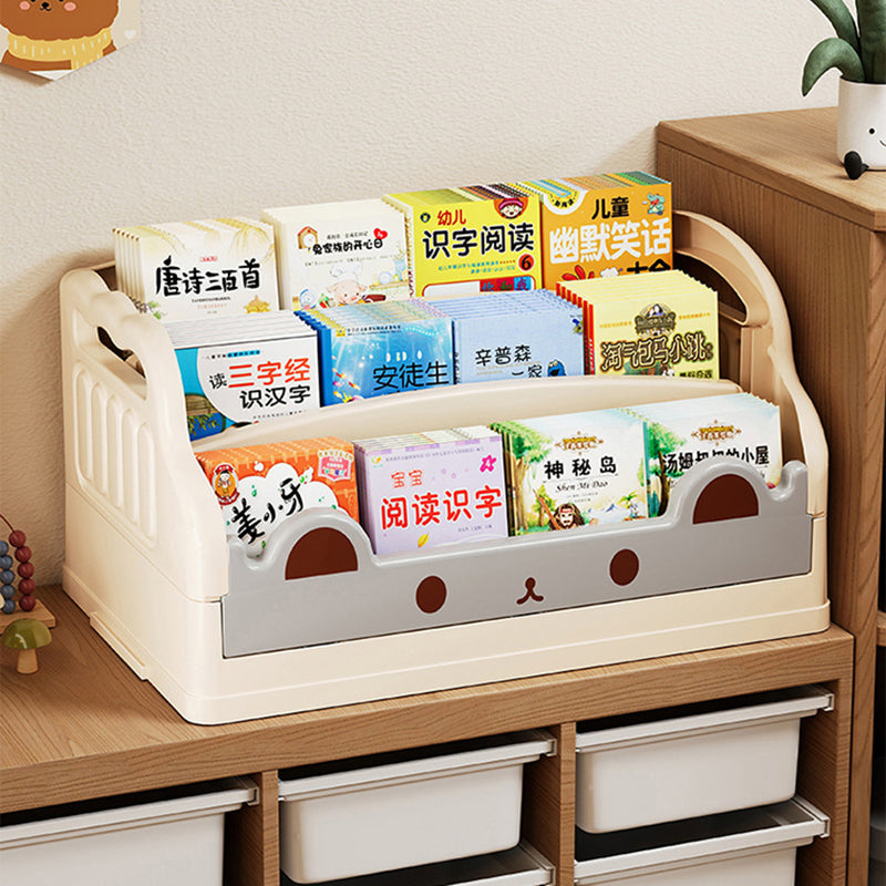 Lumendat Modern Minimalist Cartoon Cat-Shaped PP & HIPS Foldable Kids Bookshelf 3-Storage For Study Lumendat
