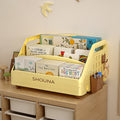 Lumendat Modern Minimalist Trapezoid PP Plastic Foldable Kids Bookshelf 3- Storage Compartment For Study Lumendat