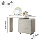 Scandinavian Extendable Makeup Vanity - High-Density MDF Solid Wood Particle Board 3-Drawer Vanity Table For Bedroom Lumendat