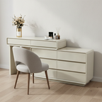 Space-Saving Extendable Dressing Table - MDF Countertop & Particle Board Drawers Makeup Vanity For Bedroom Lumendat
