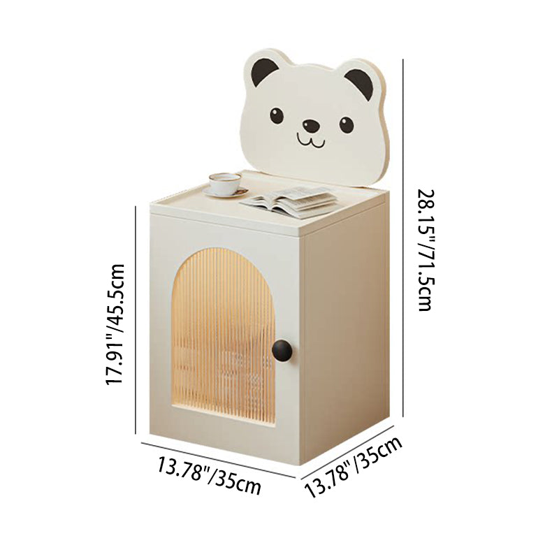 Lumendat Modern Minimalist Eco-Friendly Vacuum-Formed Panel Fluted Glass Cartoon Bear Rectangular Kids Magnetic USB Charging Sensor Light Nightstand 1 Lumendat