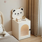 Lumendat Modern Minimalist Eco-Friendly Vacuum-Formed Panel Fluted Glass Cartoon Bear Rectangular Kids Magnetic USB Charging Sensor Light Nightstand 1 Lumendat