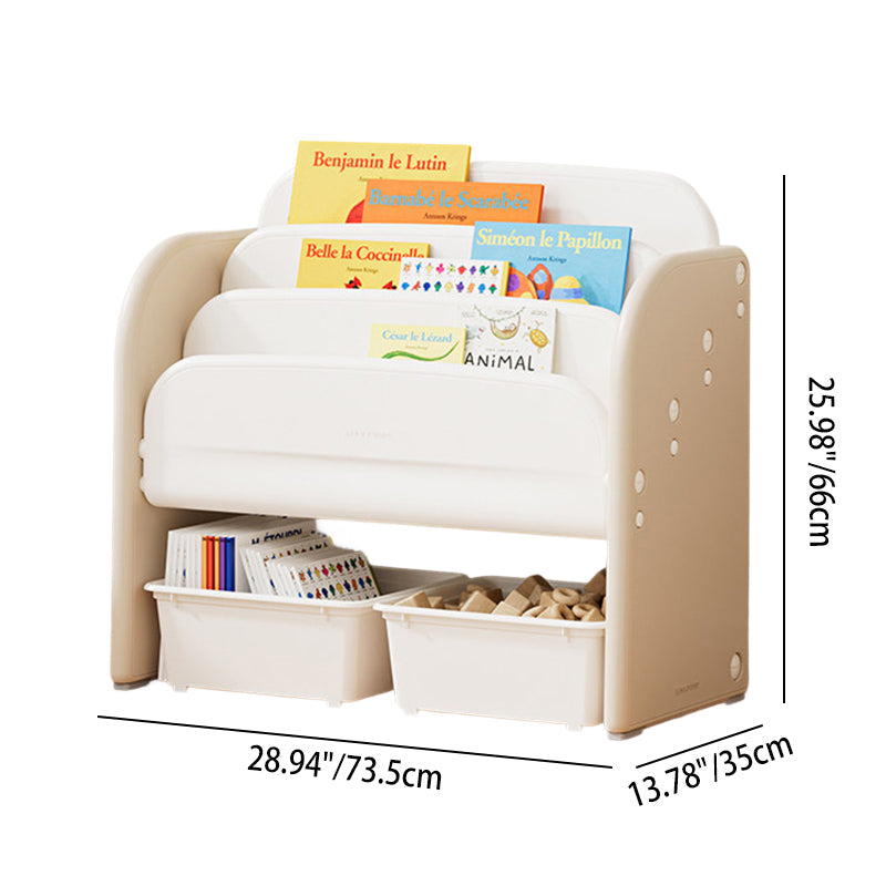 Lumendat Modern Minimalist HDPE Rectangular Lightweight Kids Bookshelf 2/6-Storage Box For Living Room & Study Lumendat