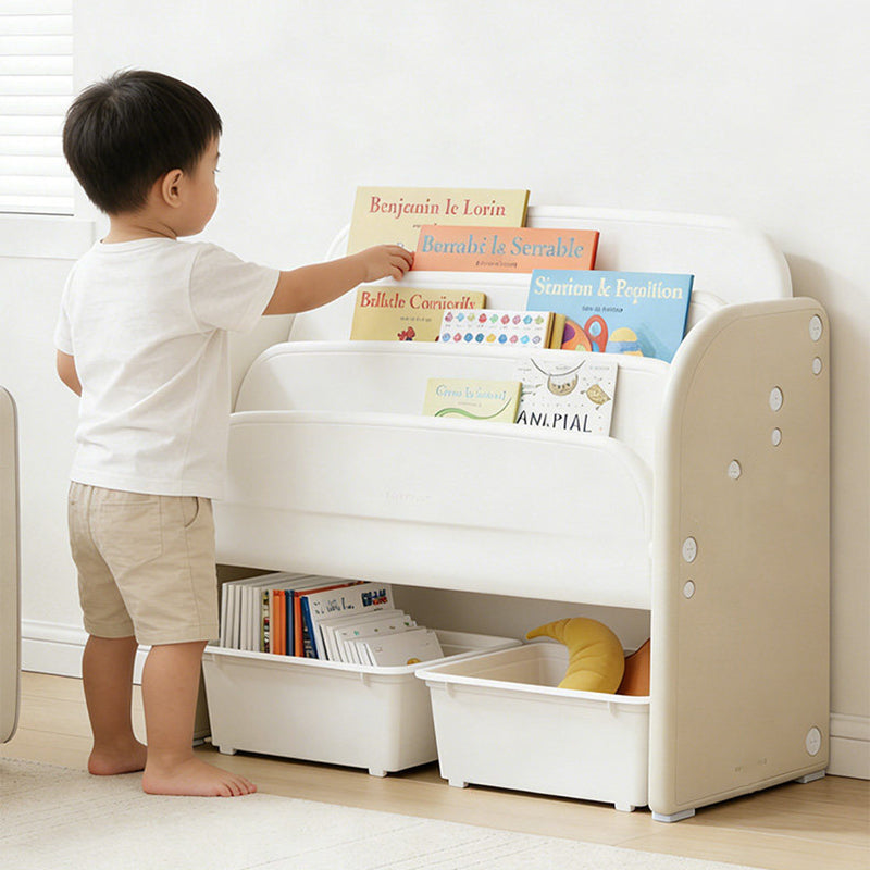 Lumendat Modern Minimalist HDPE Rectangular Lightweight Kids Bookshelf 2/6-Storage Box For Living Room & Study Lumendat