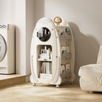Lumendat Modern Minimalist HDPE Acrylic Cartoon Rocket Kids Movable Bookshelf 3-Tier For Living Room & Study Lumendat