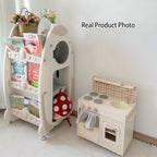 Lumendat Modern Minimalist HDPE Acrylic Cartoon Rocket Kids Movable Bookshelf 3-Tier For Living Room & Study Lumendat