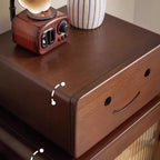 Lumendat Contemporary Creative Solid Wood Glass Rounded Robot-Shaped Nightstand With 2 Storage For Bedroom & Living Room Lumendat