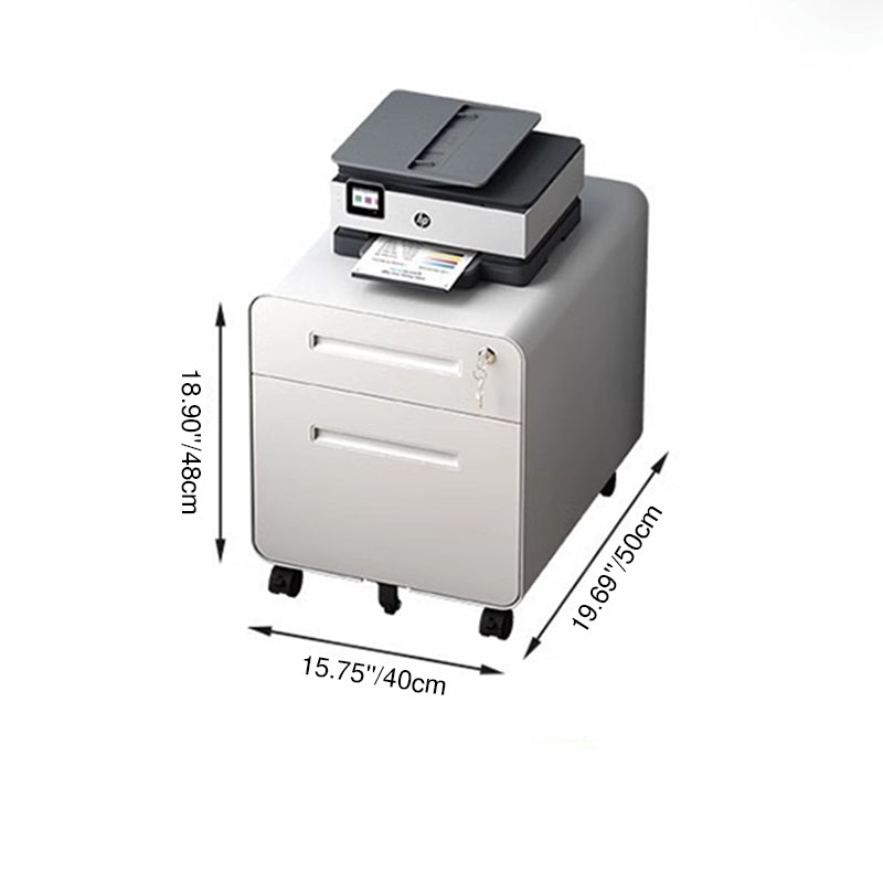 Modern Minimalist Steel Curved Rectangular Storage Cabinet With 2/3 Drawers For Home Office