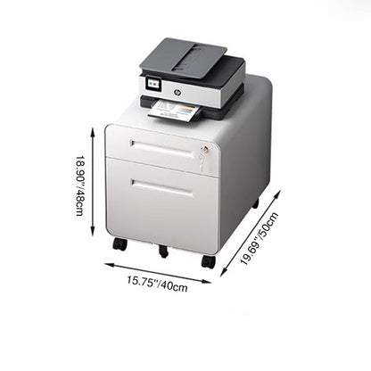 Modern Minimalist Steel Curved Rectangular Storage Cabinet With 2/3 Drawers For Home Office