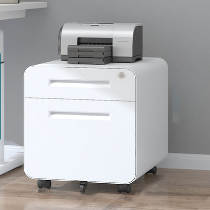 Modern Minimalist Steel Curved Rectangular Storage Cabinet With 2/3 Drawers For Home Office