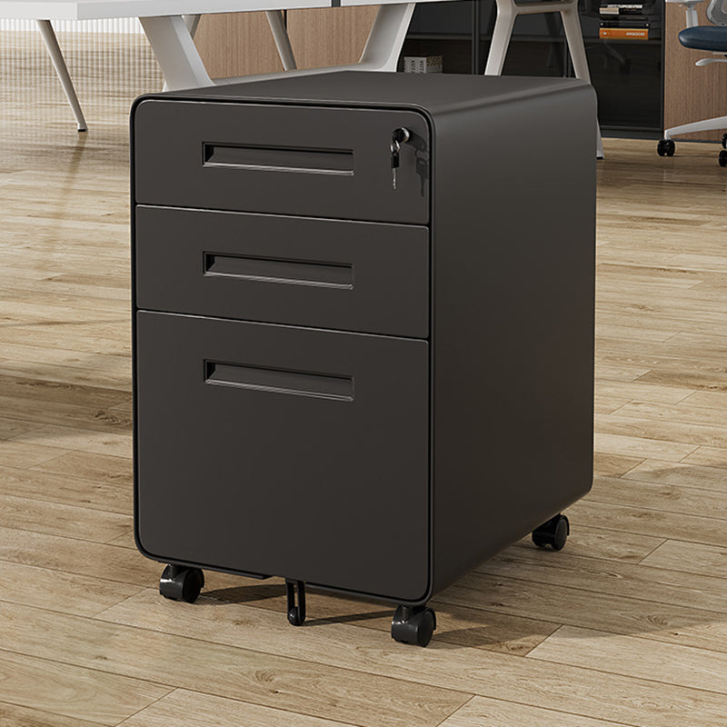 Modern Minimalist Steel Curved Rectangular Storage Cabinet With 2/3 Drawers For Home Office DFM-F