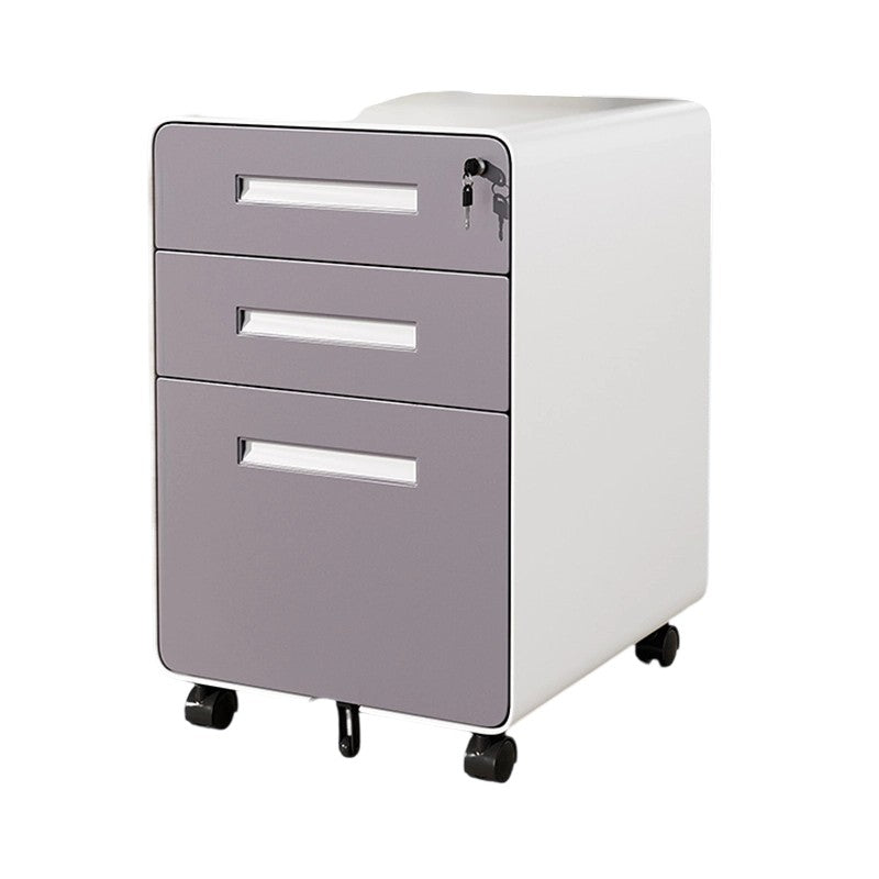 Modern Minimalist Steel Curved Rectangular Storage Cabinet With 2/3 Drawers For Home Office DFM-F