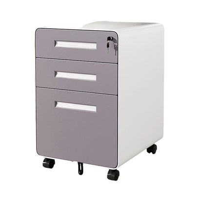 Modern Minimalist Steel Curved Rectangular Storage Cabinet With 2/3 Drawers For Home Office