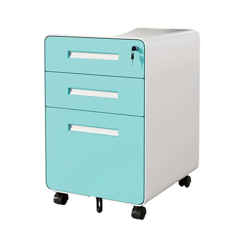 Modern Minimalist Steel Curved Rectangular Storage Cabinet With 2/3 Drawers For Home Office DFM-F