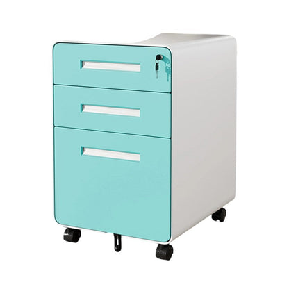 Modern Minimalist Steel Curved Rectangular Storage Cabinet With 2/3 Drawers For Home Office