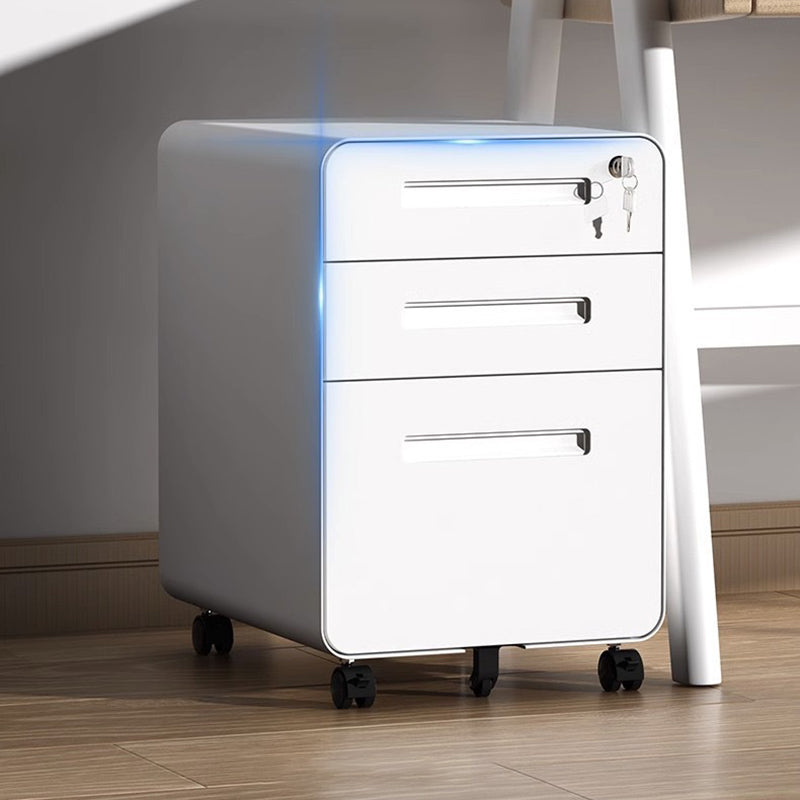 Modern Minimalist Steel Curved Rectangular Storage Cabinet With 2/3 Drawers For Home Office DFM-F