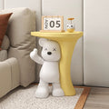 Lumendat Modern Art Deco Resin Kids Heart Bear Side Table 1-Tier For Living Room Lumendat