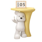 Lumendat Modern Art Deco Resin Kids Heart Bear Side Table 1-Tier For Living Room Lumendat