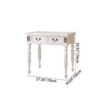 Modern Minimalist Solid Wood Rectangular Cylindrical Leg Makeup Vanity With 2 Drawers For Bedroom Lumendat