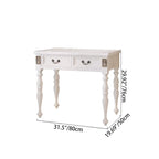Modern Minimalist Solid Wood Rectangular Cylindrical Leg Makeup Vanity With 2 Drawers For Bedroom Lumendat