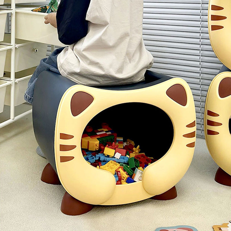Lumendat Contemporary Creative Kids Round Cat PP Nightstand For Bedroom Lumendat