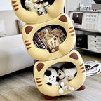 Lumendat Contemporary Creative Kids Round Cat PP Nightstand For Bedroom Lumendat