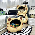 Lumendat Contemporary Creative Kids Round Cat PP Nightstand For Bedroom Lumendat
