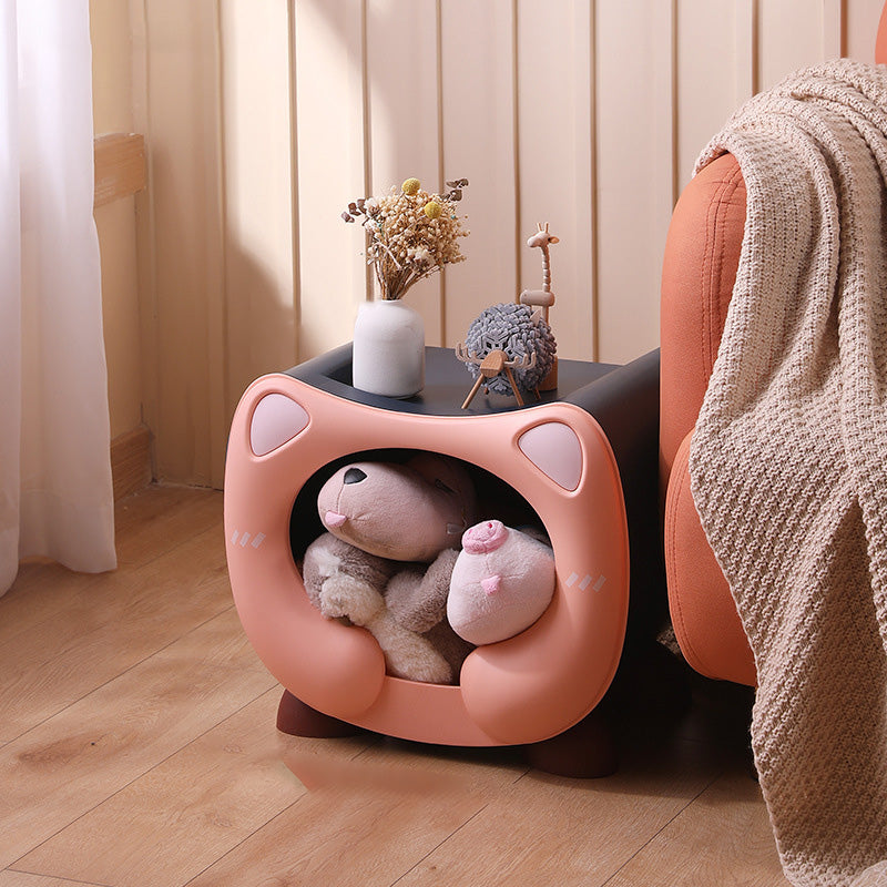 Lumendat Contemporary Creative Kids Round Cat PP Nightstand For Bedroom Lumendat