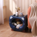 Lumendat Contemporary Creative Kids Round Cat PP Nightstand For Bedroom Lumendat