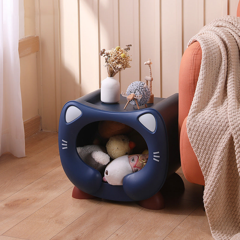 Lumendat Contemporary Creative Kids Round Cat PP Nightstand For Bedroom Lumendat