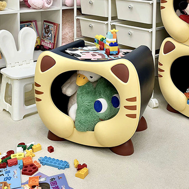 Lumendat Contemporary Creative Kids Round Cat PP Nightstand For Bedroom Lumendat