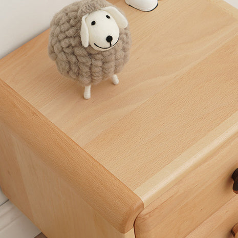Lumendat Contemporary Scandinavian Rectangular Wood Nightstand Kids 2-Drawer For Bedroom Lumendat