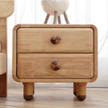 Lumendat Contemporary Scandinavian Rectangular Wood Nightstand Kids 2-Drawer For Bedroom Lumendat