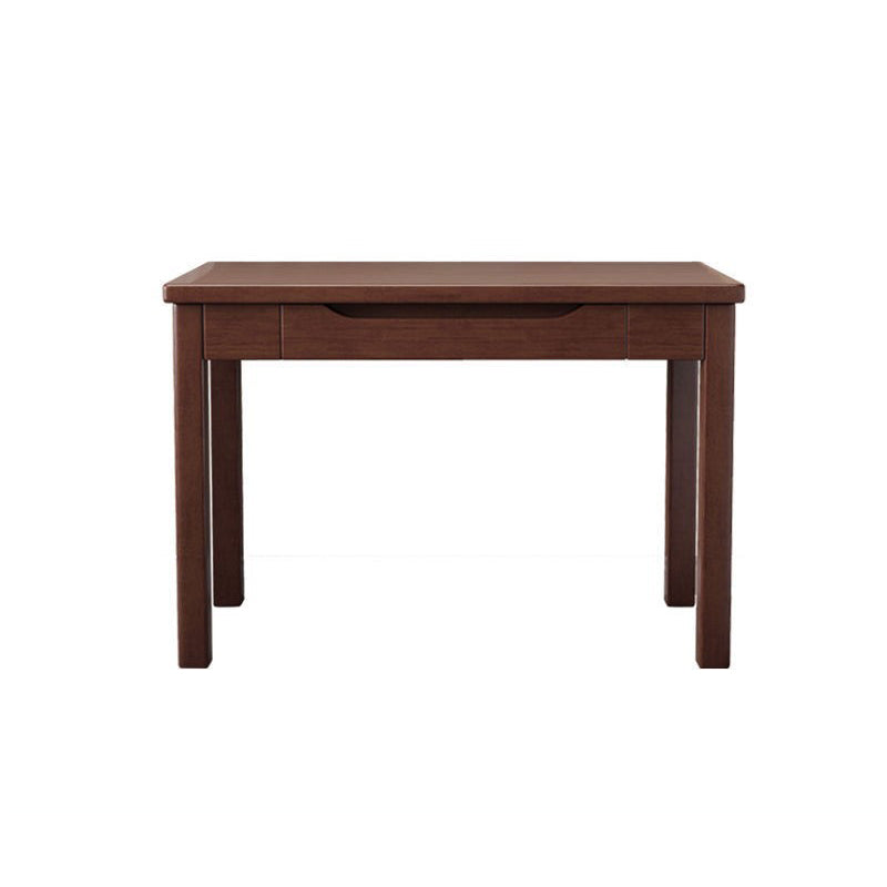 Modern Minimalist Rectangular Solid Wood Board Desks 1/2-Drawer For Home Office
