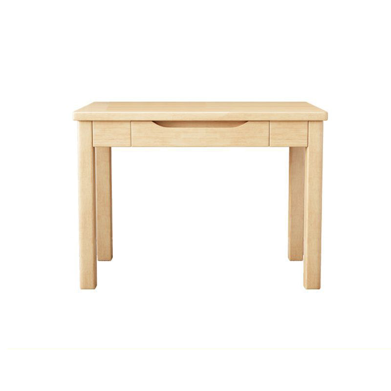 Modern Minimalist Rectangular Solid Wood Board Desks 1/2-Drawer For Home Office