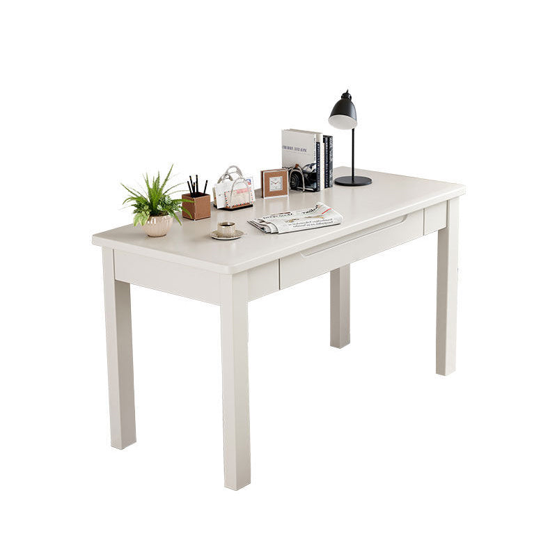 Modern Minimalist Rectangular Solid Wood Board Desks 1/2-Drawer For Home Office DFM-F