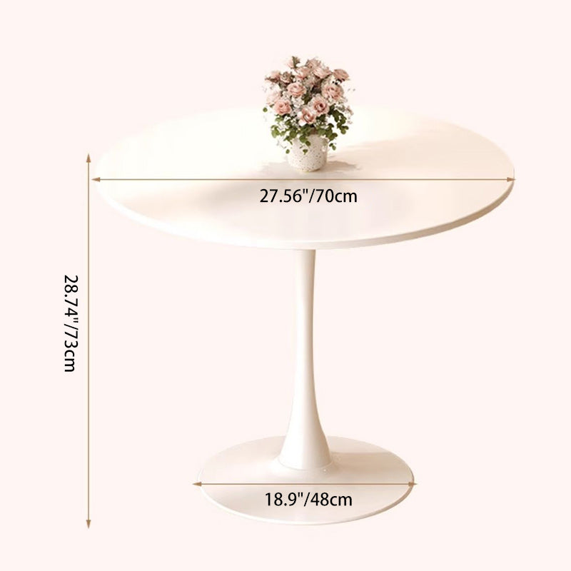 Modern Minimalist Round Density Board Iron Dining Table For Dining Room DFM-F