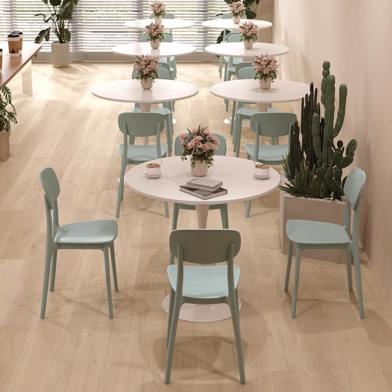 Modern Minimalist Round Density Board Iron Dining Table For Dining Room DFM-F