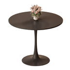 Modern Minimalist Round Density Board Iron Dining Table For Dining Room DFM-F